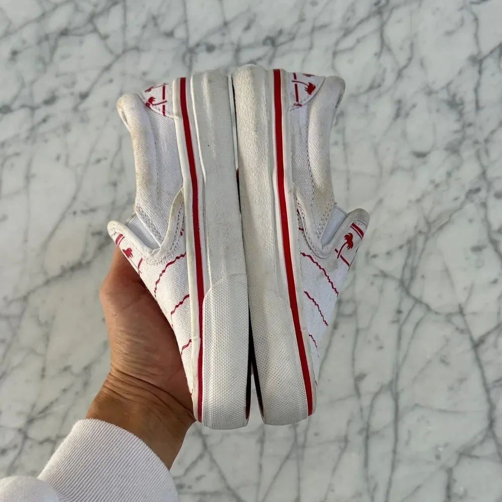 Kids In N Out Slip-On Shoes Sz 12 Red Palm Tree Design